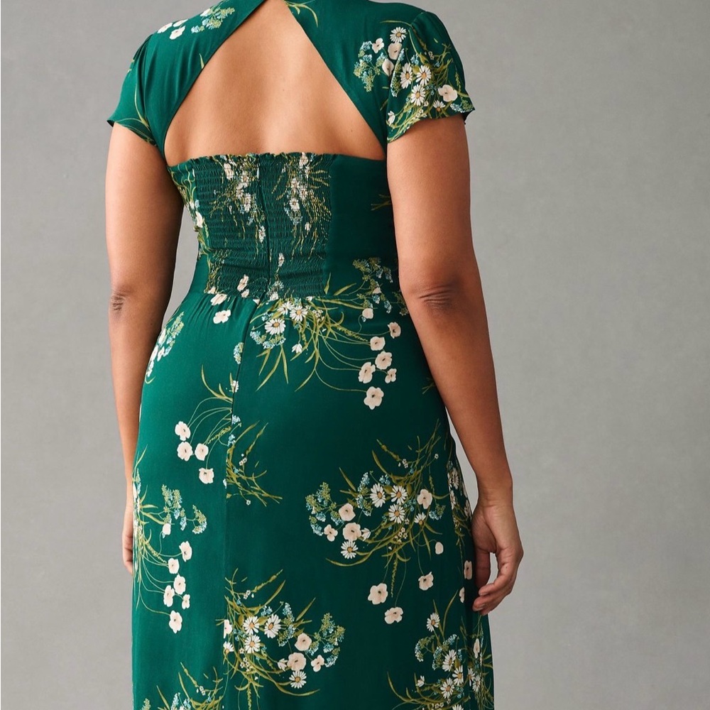 Reformation Green Floral Midi Dress - Picture 3 of 9